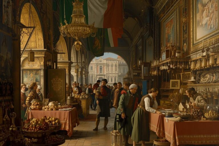 El café en la cultura italiana. Imagen de Venecia comerciando café con oriente en el pasado